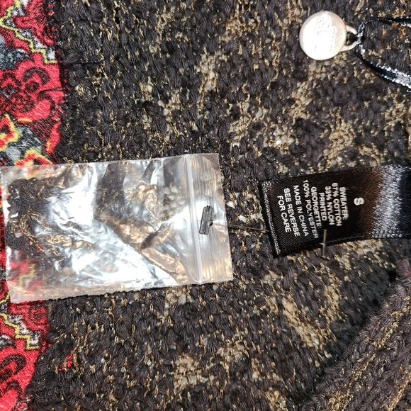 NWOT BKE Boutique Pieced Chiffon Open Weave Flyaway Cardigan Sweater Size S Cute - Picture 9 of 10